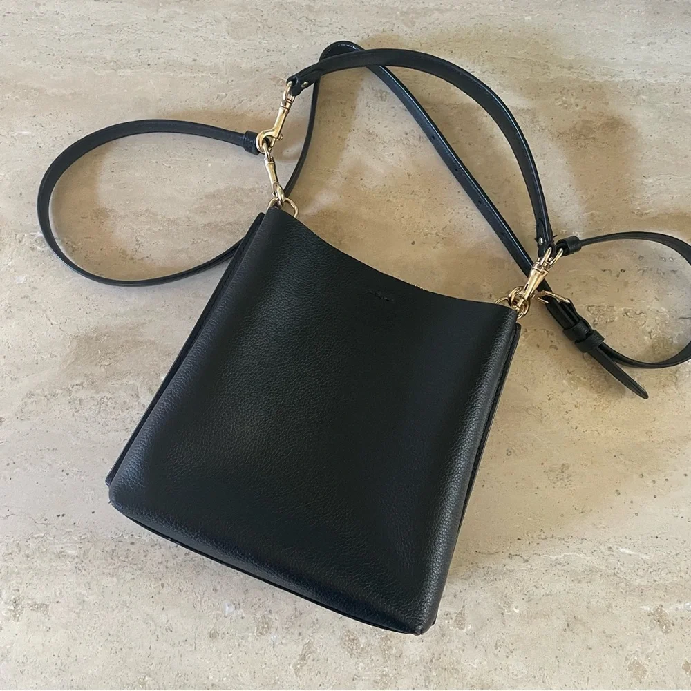 Coach Black Pebbled Leather Shoulder Bag - Picture 6 of 7